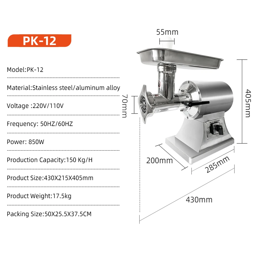 Automatic commercial electric meat grinder  mincer meat grinder meat mincing machine