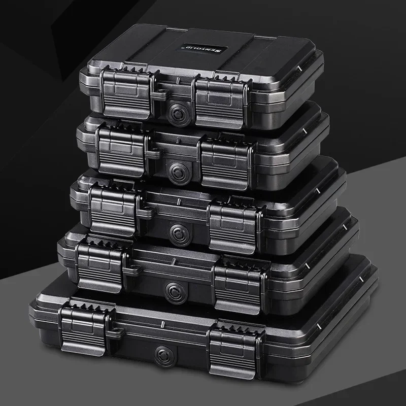 Small Tool Box with Sponge Rigid Plastic Case Portable Storage Tools Carrying Box Waterproof Shockproof Safe Suitcase Home Parts