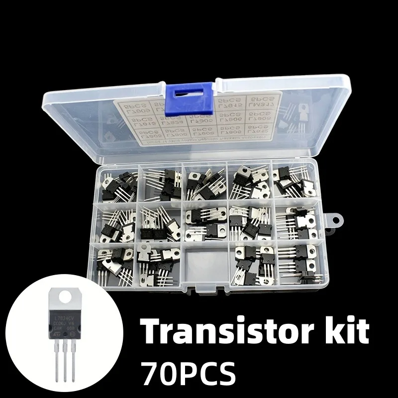 70PCS 3-Terminal Voltage Regulator Kit L7805 L7806 L7808 L7809 L7812 L7815 L7824 L7905 L7906 L7908 L7909 L7912 L7915 LM317