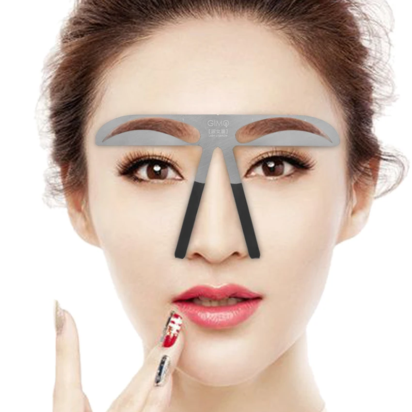 Trucco Sopracciglio Stencil Righello Sopracciglio Metallo Trucco Permanente Tatuaggio Posizione Forma Righello per Bellezza Cosmetico Strumenti Modello Fai da Te