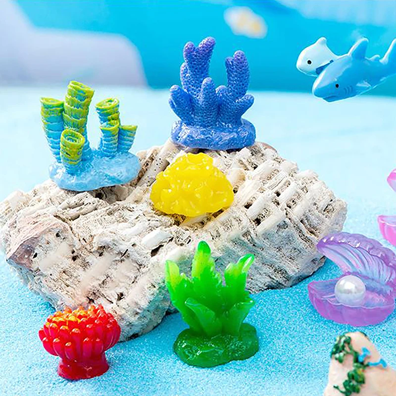 Colorful Resin Aquarium Mini Artificial Coral Shell Reef Landscape Fish Tank Underwater Ornament Aquarium Accessories