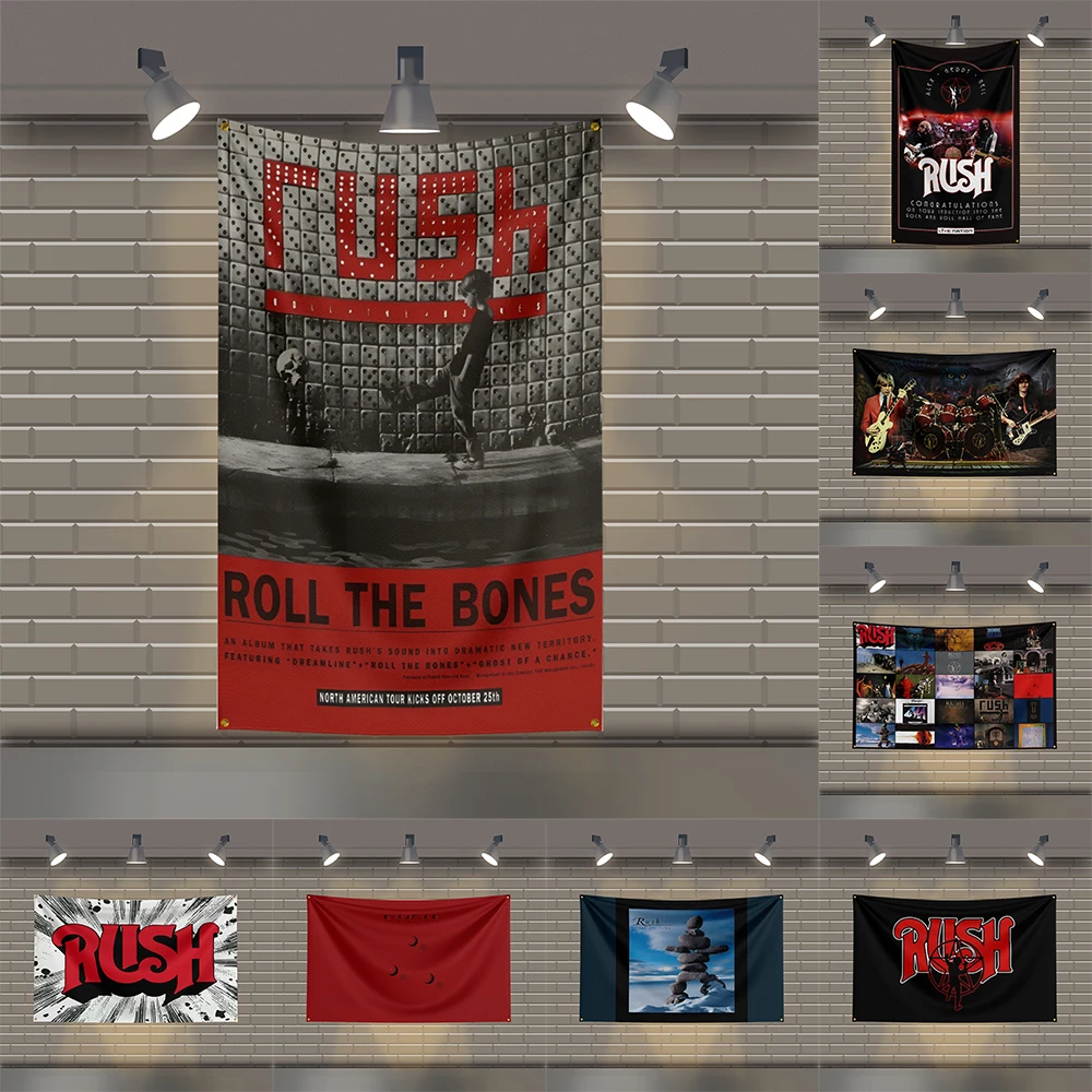 

3x5 Ft R-Rushs Heavy Metal Band Flag Rock Music Wall Banner for Bedroom Studio Bar Concert Outdoor Decor