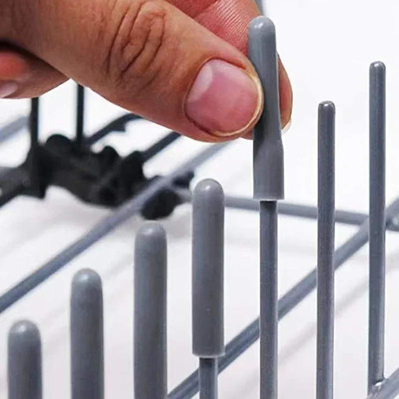 50pcs Dishwasher Rack Caps Flexible Round End Tips Protective Sleeves for Sharp Articles Prevent Collision Tine Cover Cap