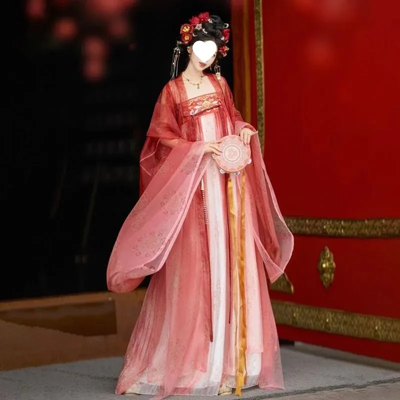 Hanfu Embroidery Tang Dynasty Chest-length Large Sleeves Xerox Han Elements Thin Summer Women Other Han Dynasty Skirts