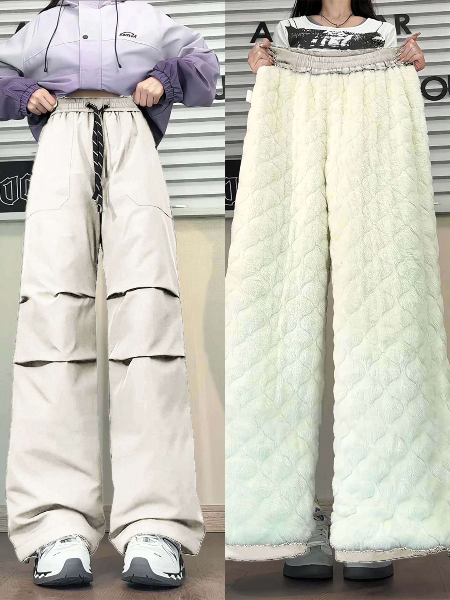 

Har Winter Trousers Men's Thiened Fce Lined Skiing Windproof Waterproof Casual Pants Special for -40 Deee Cold Resis...