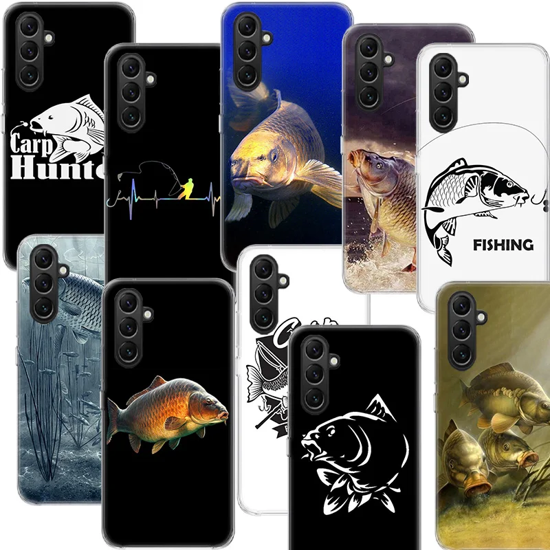 잉어 낚시 전화 케이스 삼성 S25 울트라 S24 FE 갤럭시 A70 A50 A40 A30 A20S A20E M30S M32 M21 J8 J6 J4 M52 M51 A90 A80 A10S A10
