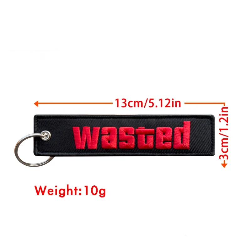 Wasted Legalize Wheelies Kawasexy Both Sides Embroidery Patterns Funny Keychain Motorcycle Red Tag Keychain