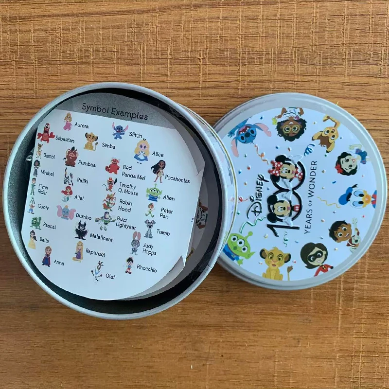 Gry planszowe Disney 100 LAT CUDÓW Stitch Iron Box Toys PIXAR Rodzina Zabawa Święta Kemping Sport Przyjaciel Prezent na Boże Narodzenie