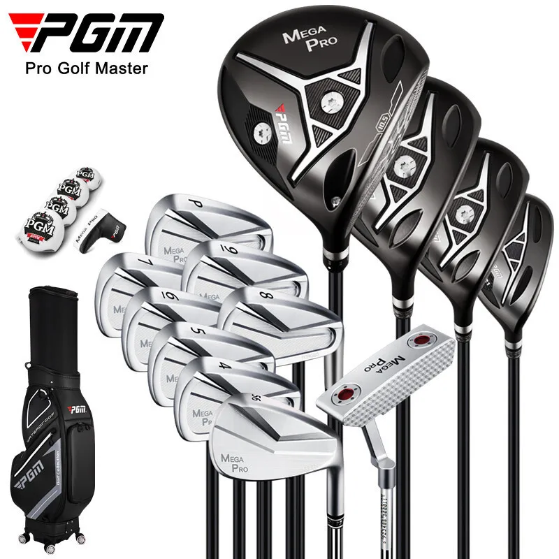 PGM Professional Men 13 Pcs Complete Golf Club Set High Rebound Titanium Driver Adult Competition Training Golf Equipment