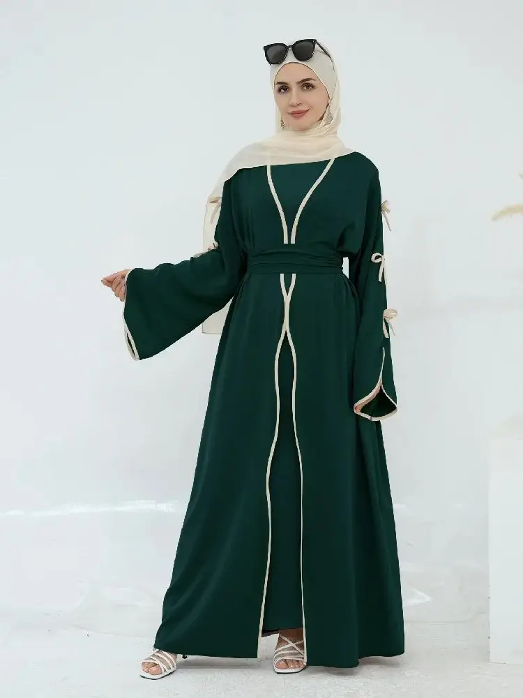 

Open Butterfly Kimono Abaya Damen Dubai Luxury Islam Muslim Modest Dress Set Women Moroccan Kaftan Kebaya Robe Femme Musulmane