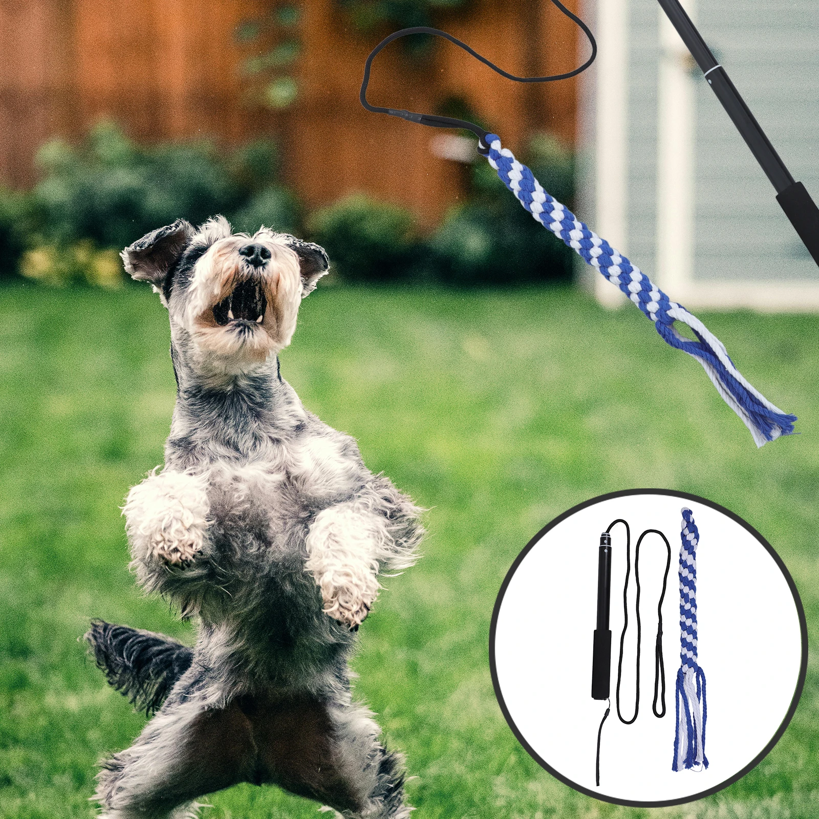

Interactive Dog Teaser Extendable Flirt Pole Collapsible Pet Training Exercise Tool For Puppies Chasing Play Dangler Pet
