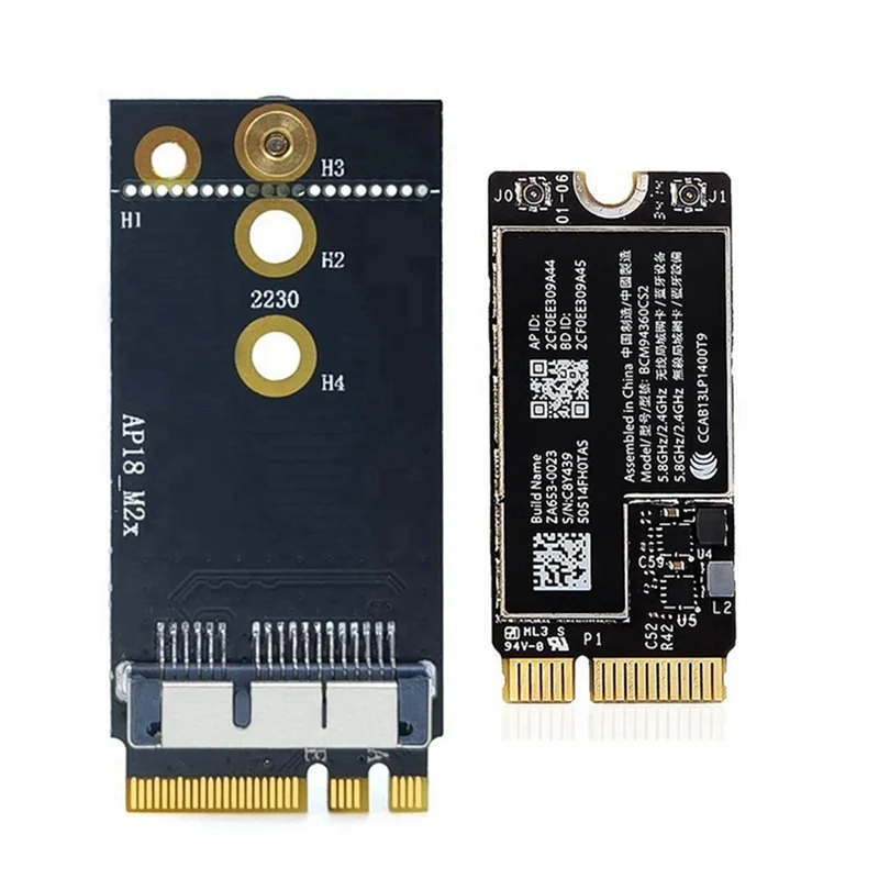 BCM94360CS2 Dual Band Wifi Card + NGFF M.2 Key A/E Adapter Card WIFI BT 4.0 802.11Ac Card for 11Inch A1465 13Inch A1466