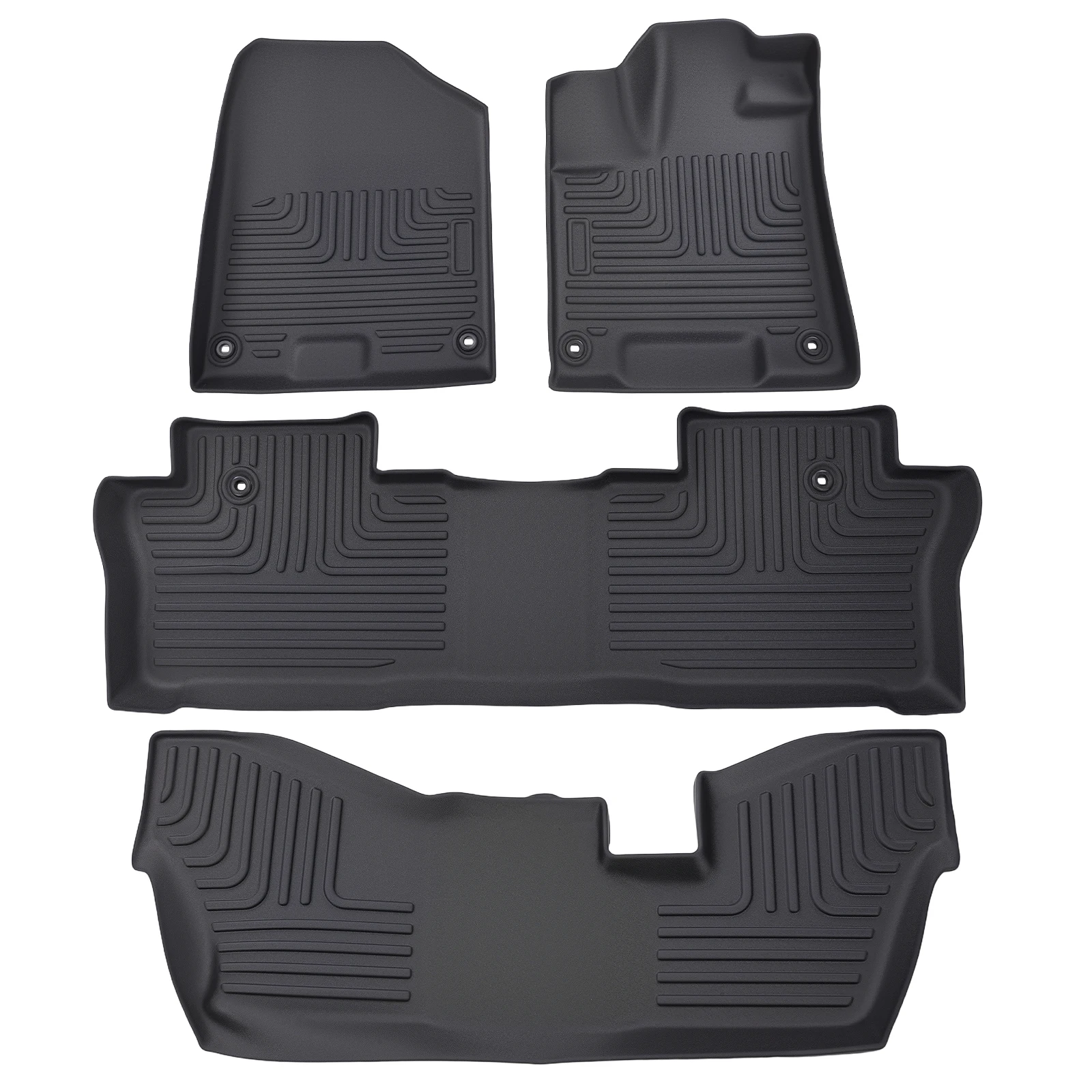 

Floor Mats Liner for Honda Pilot 8 Passenger 2016-2022 TPE Waterproof Car Mat