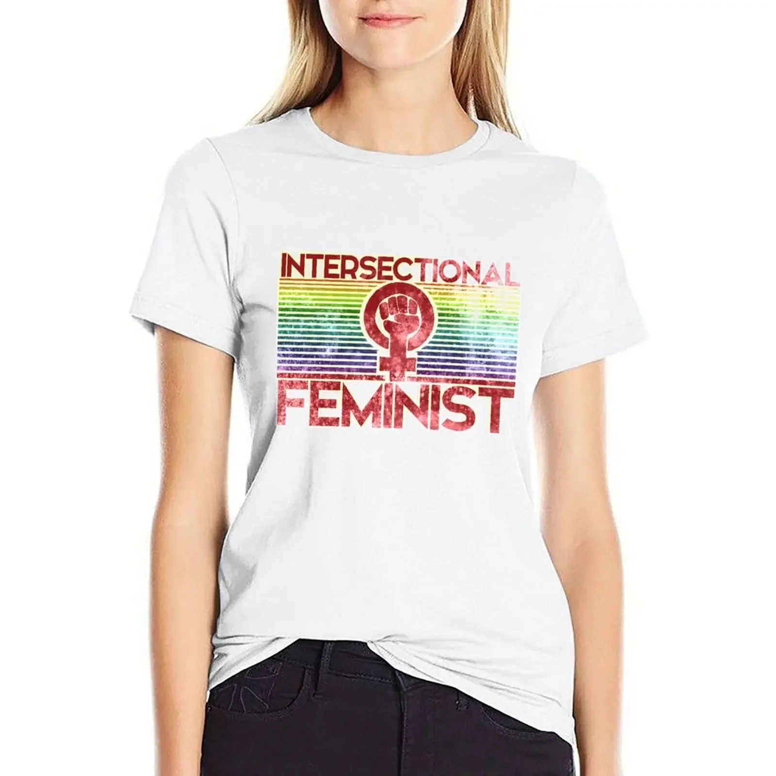 

Vintage Intersectional Feminist T-Shirt kawaii clothes plain cute tops plus sizes clothes for woman