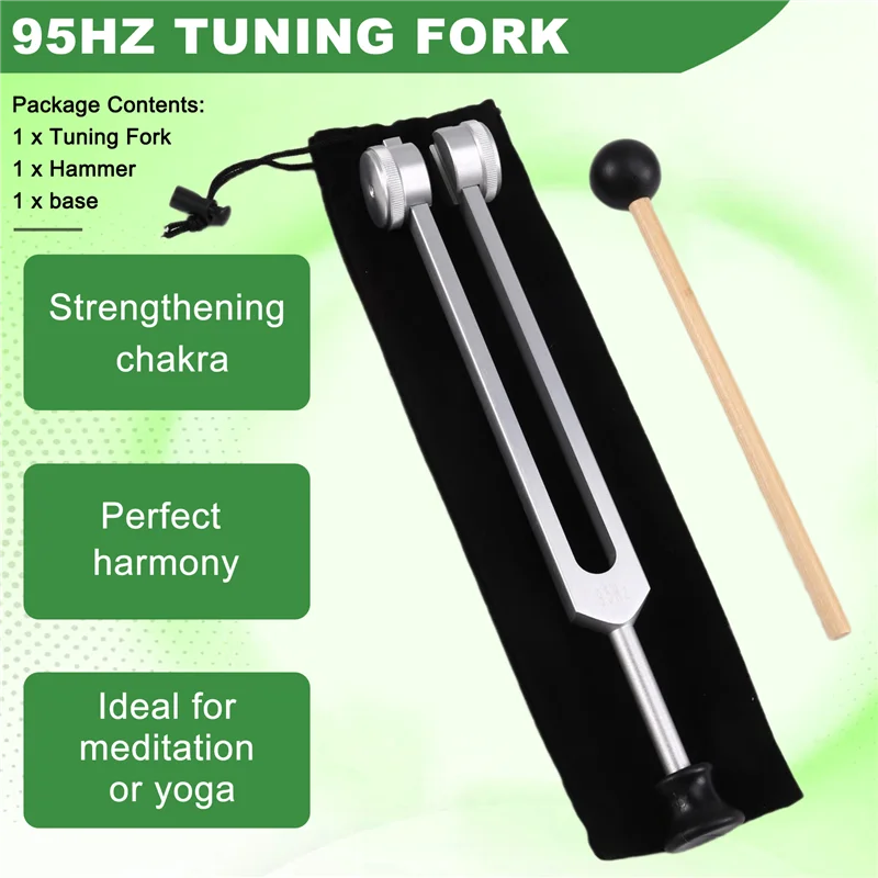 X11A 95 Hz Tuning Fork Set With Hammer And Silicone Base For Sound Healing, Therapy, And Yoga Sessions