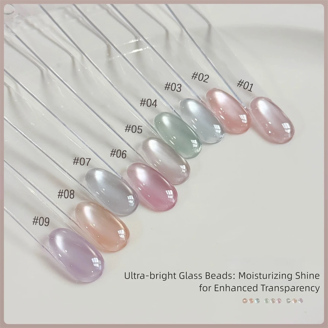 MIANEL 10ML Milk Cream Plain Water Cat Eye Gel Nail Polish 2026 New Popular Sparkling Glitter Clear Glass Bead Satin Nail Art view 3