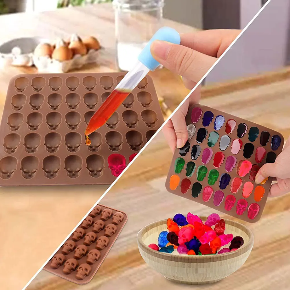 

Halloween Baking Silicone Cookie Mold Skull Shape Molds Reusable Easy Clean Perfect Home Professional Cake Shop