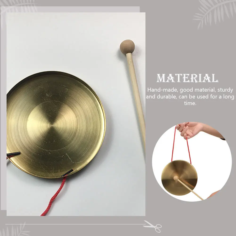 

1Set Mini Copper Gong Hand Gong Sturdy Durable Percussion Instrument for Company Opening Party Festival Basketball Game