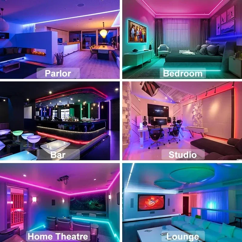 Bluetooth LED Strip Lights com controle APP, mudança de cor, RGB, USB, 5V, fita de lâmpada para TV, luz de fundo, decoração