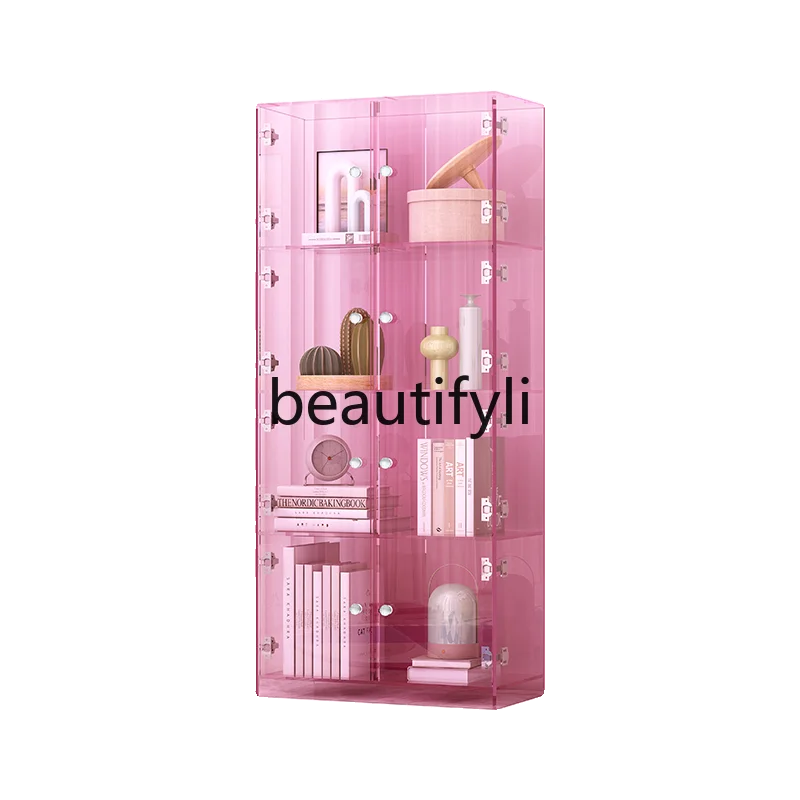 

Simple acrylic double door multi-layer floor dust-proof bookshelf display cabinet figure storage rack