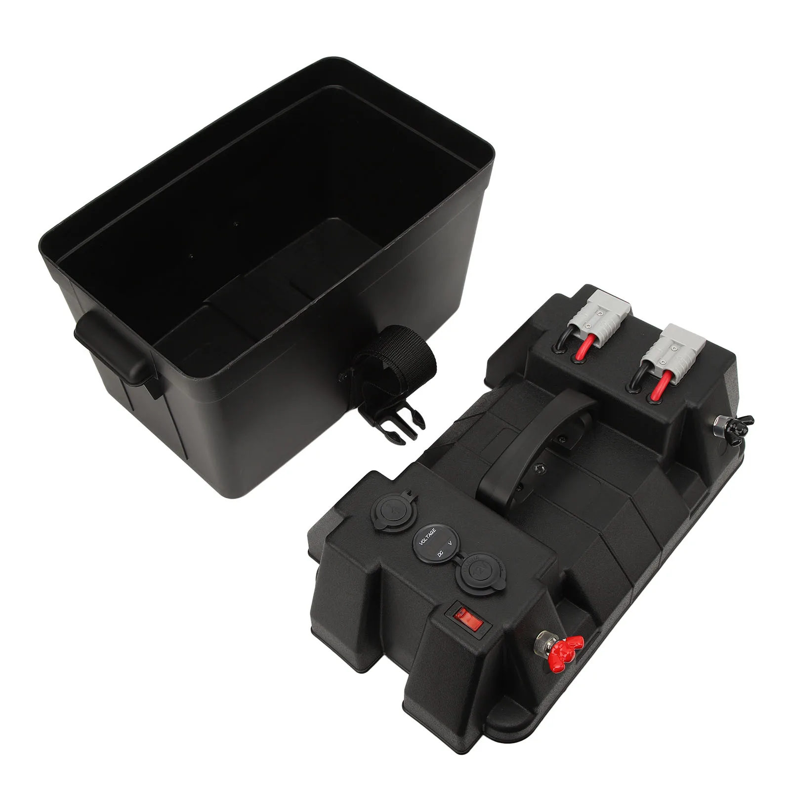 Car Battery Box Portable-5V1A/2.1A USB Interface 12V20A Cigarette Lighter for RV Camper,Trailer Batteries - Safe Battery Storage
