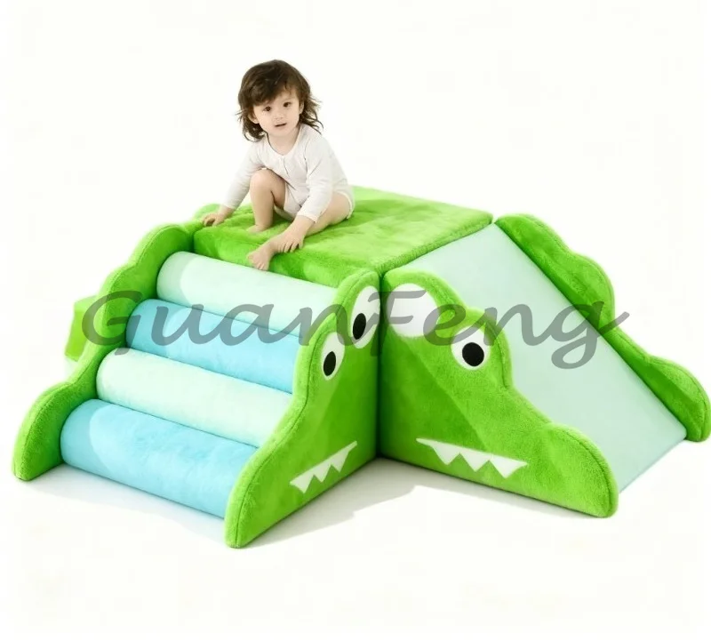 Indoor Soft Climbing Play Set, Sensory Integration Training Soft‑Bag Climbing Ladder & Slide,Toddler Soft Play Fitness Equipment