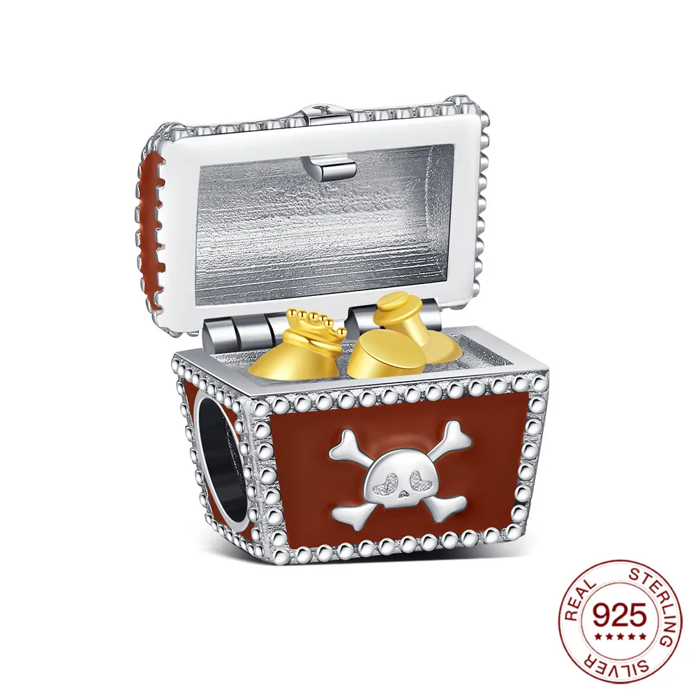 

2025 Charms Original Treasure Chest Bead S925 Sterling Silver Bead Fit Bracelets Diy For Women Fine Jewelry Love Gift