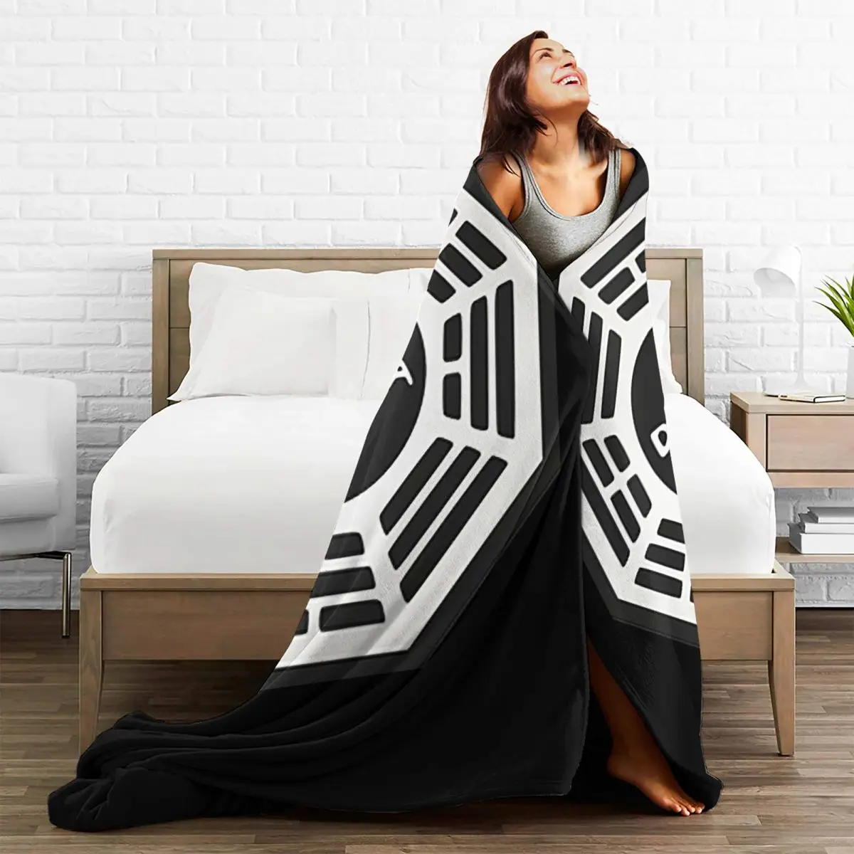 Dharma Lost TV Shows Oceanic Sci Fi Fanboy Blankets Warm Flannel Throw Blanket Cover for Bed Living room Picnic Travel Home Sofa