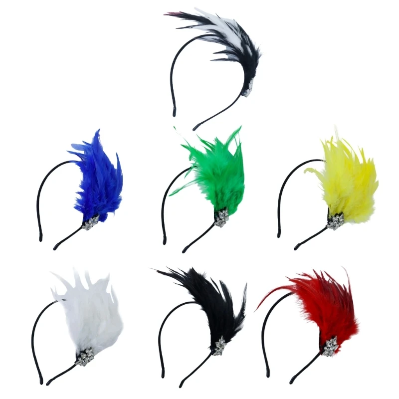 Cocktails Party Fascinator Feathered Headband Female Masquerades Hair Ornament