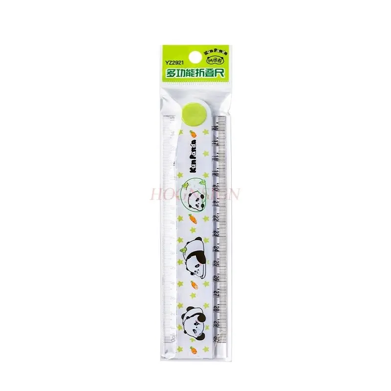 1pcs Multi functional folding ruler with high aesthetic value, panda long ruler, straight ruler, scale with waves
