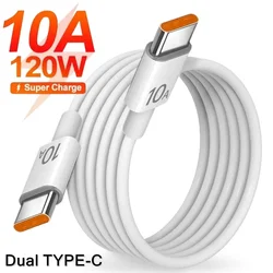 Universal 120W 10A Fast Charger PD Dual USB C To Type C Quick Charging Cable High-speed Data Transfer Wire Cord For Samsung Mi