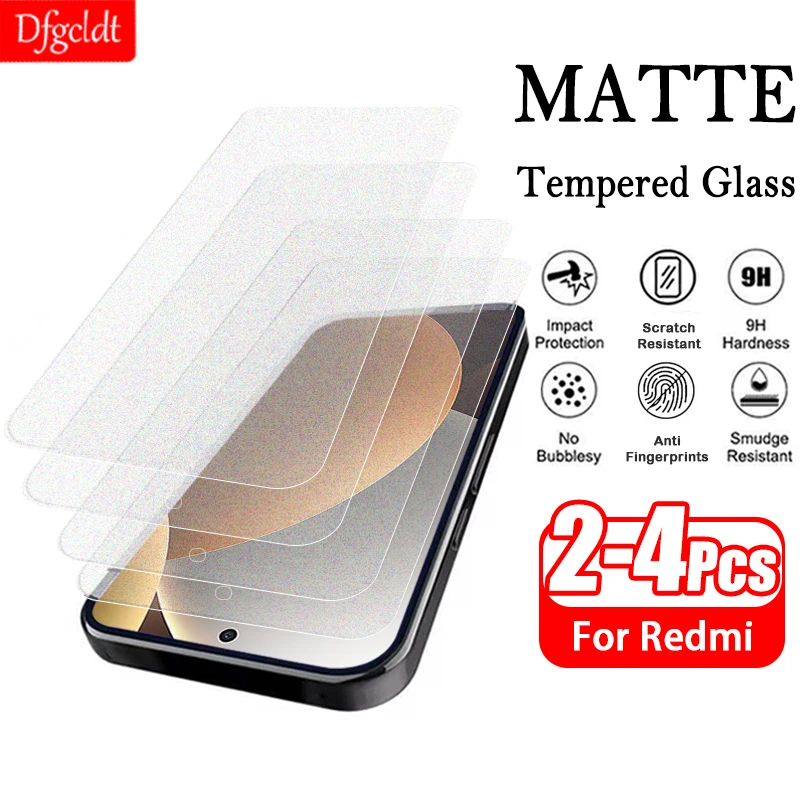 

2-4Piece Anti-Glare Matte Tempered Glass for Xiaomi Redmi Note 15 14 13 12 11 Pro+ Screen Protector for Redmi Note 14s 12s 11s