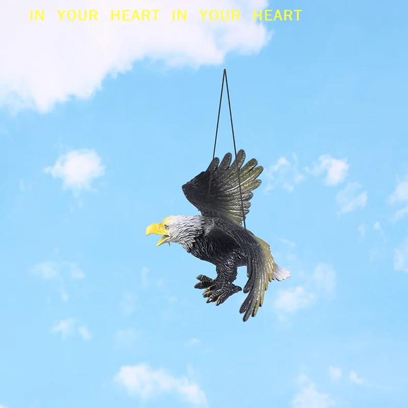 【X】1 Piece Outdoor Eagle Figurine Hanging Bird Deterrent Plastic Eagle Ornament Vivid Flying Bird Hawk Decoy Garden Scarecrow view 6