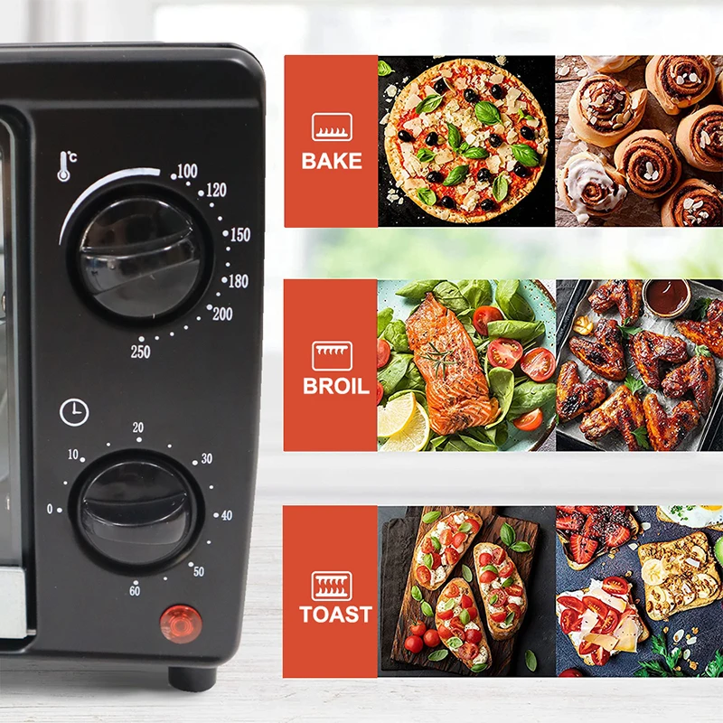 800W 13L Electric Oven Multifunctional Household Toaster Double Layers Oven Durable Grill Baking/Dried Fruit/Barbecue