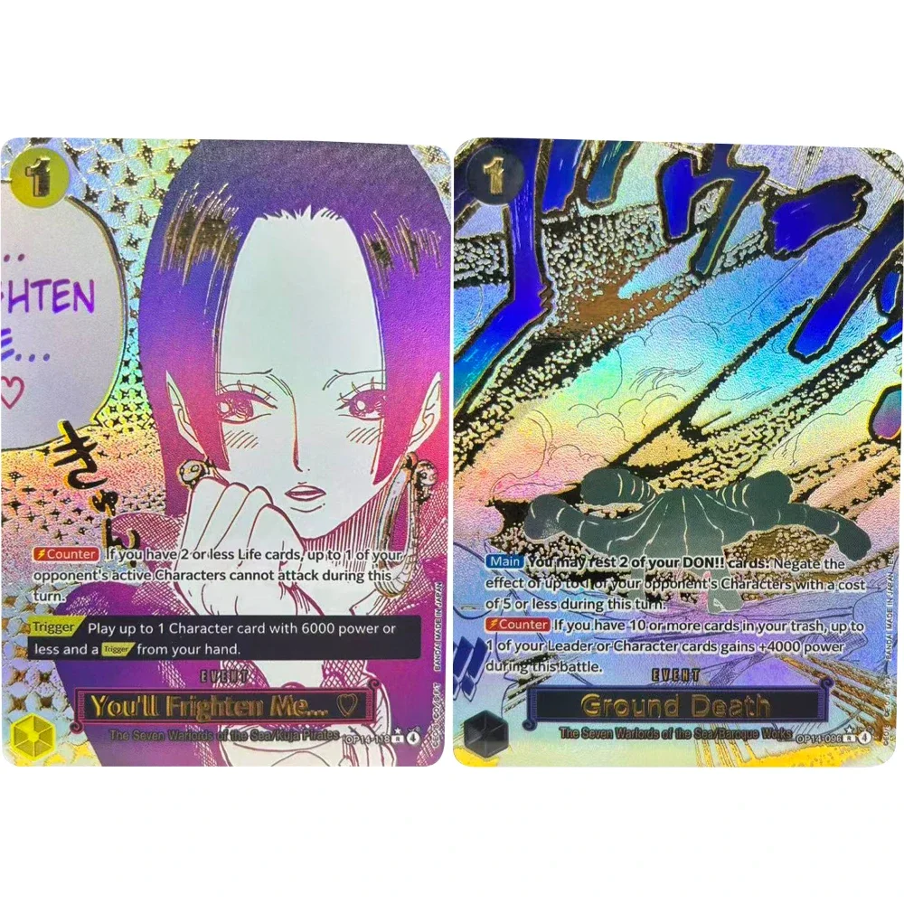 ONE PIECE Collection Cards DIY  OP14-118   Boa Hancock Sir Crocodile  EN  High Quality Self Made Game Anime Cards Gift Toy