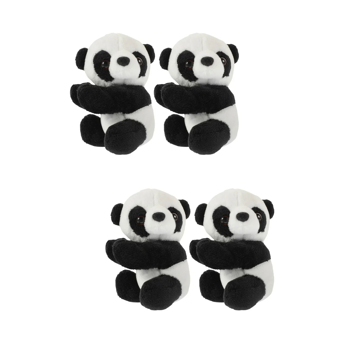 Brelok do kluczy Panda Kungfu Toys Clip for Memo Plush Animal Cartoon Finger Kids Black