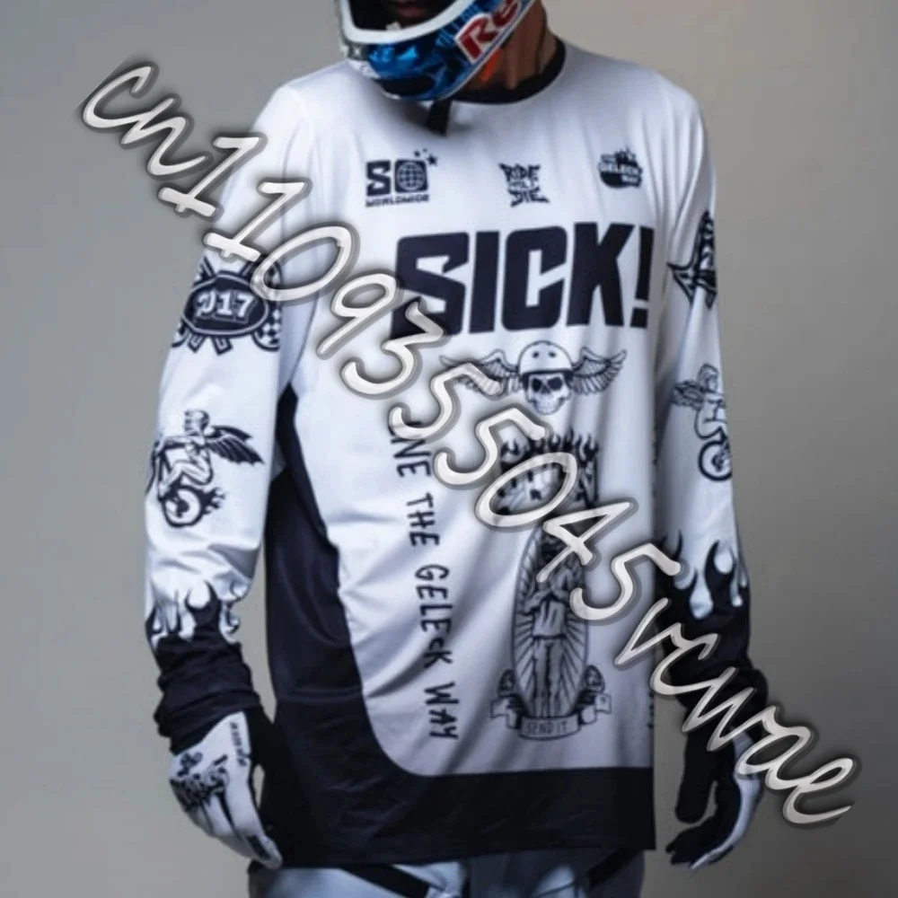 AliExpress NONE Hot Selling Off-road T-shirt Motorcycle Riding BMX Bicycle Riding Uphill and Downhill Fast Drying 3D Printed Long Sleeves Jersey