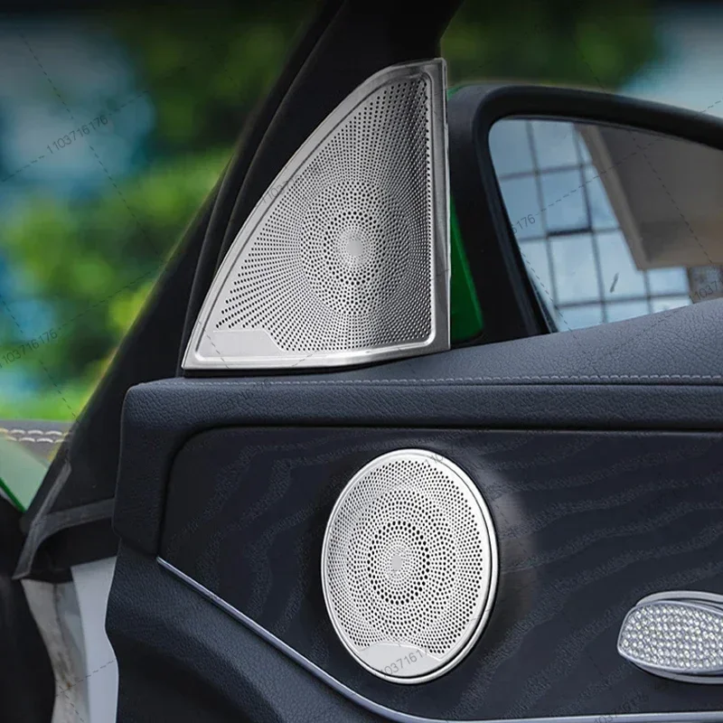 Car Styling Car Audio Speaker Car Door Loudspeaker Trim Cover Sticker For Mercedes Benz C E Class GLC W205 X253 W213 Accessories view 6