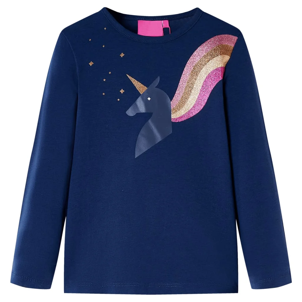 Kids' T-shirt with Long Sleeves Navy 116