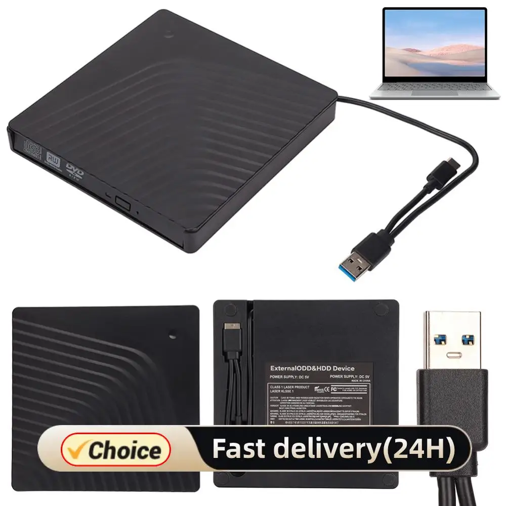 

USB 3.1 Type C Drive Burner Plug and Play External CD DVD Drive Portable CD DVD Burner RW DVD CD Writer Drive for Laptop Desktop