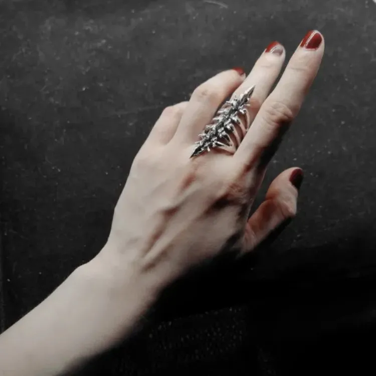 Anillos góticos Anillo de columna vertebral esqueleto Anillos de columna vertebral vintage Ajustables góticos Para Mujer