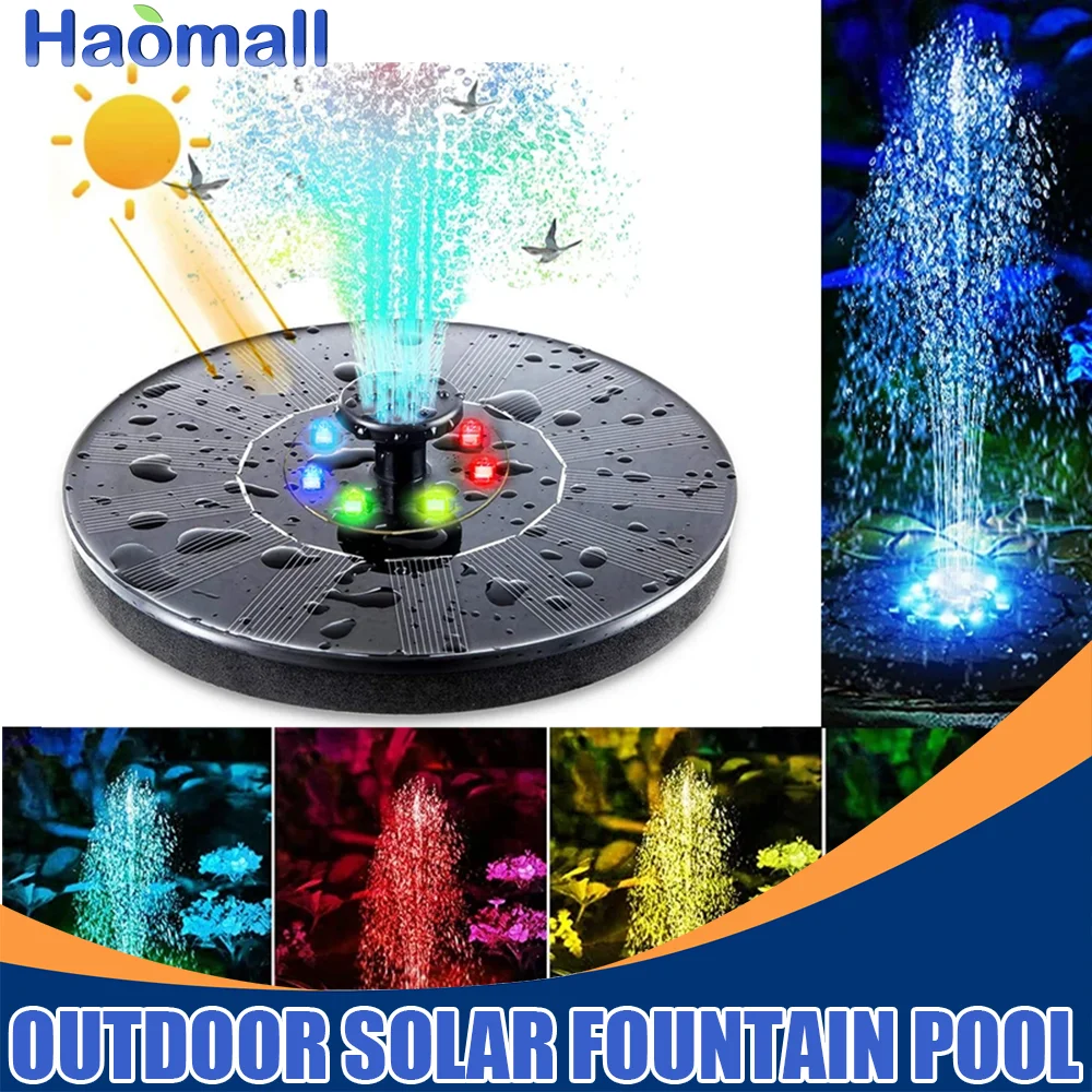 

Outdoor Solar Water Fountain Floating Bird Bath Garden Pool Pond Waterfall Fountain Solar Panel Powered Water Pump