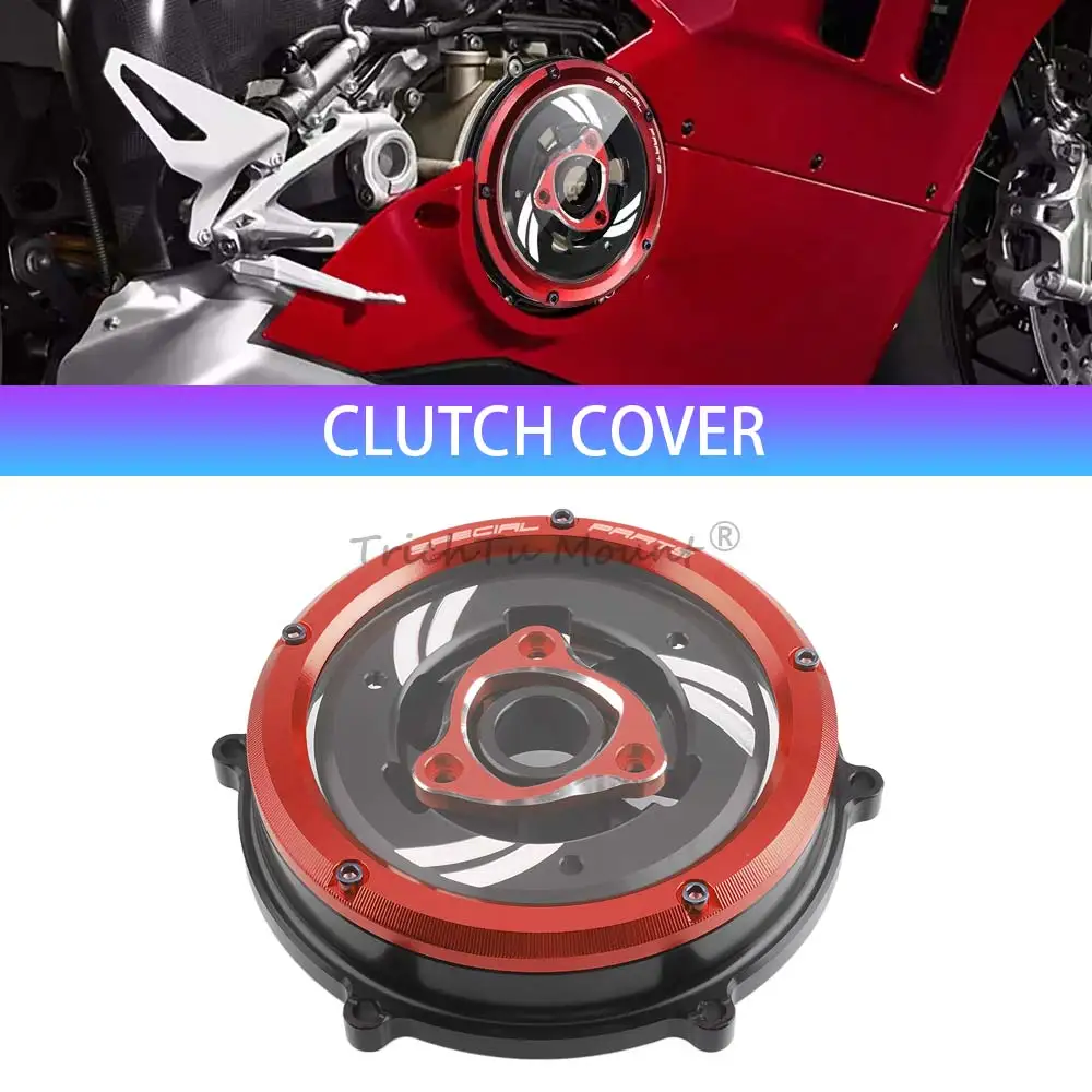 

For DUCATI V4 Models Panigale Streetfighter Diavel Multistrada 2018-2024 1PC Aluminum Clear Front Clutch Cover Protective Kit