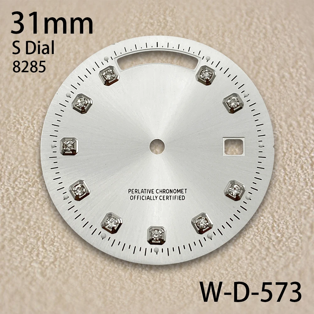 31mm S Logo Dial Day And Date Diamond Sunray Dial Suitable For 8285 Movement High Quality Watch Modification Accessories