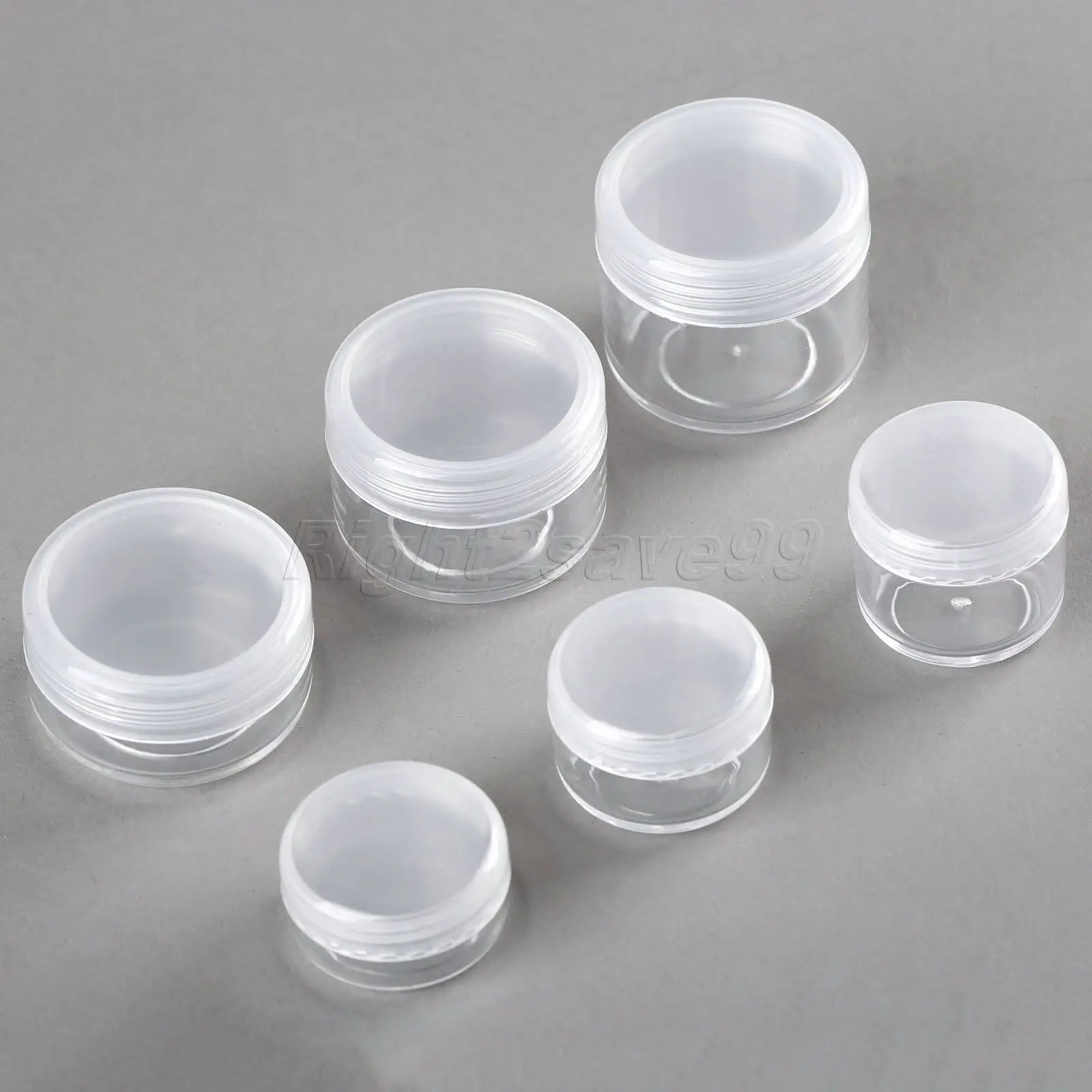 5pcs 3g 5g 8g 10g 15g 20g Portable Plastic Cosmetic Empty Jars Clear Bottles Eyeshadow Makeup Cream Lip Balm Container Pots