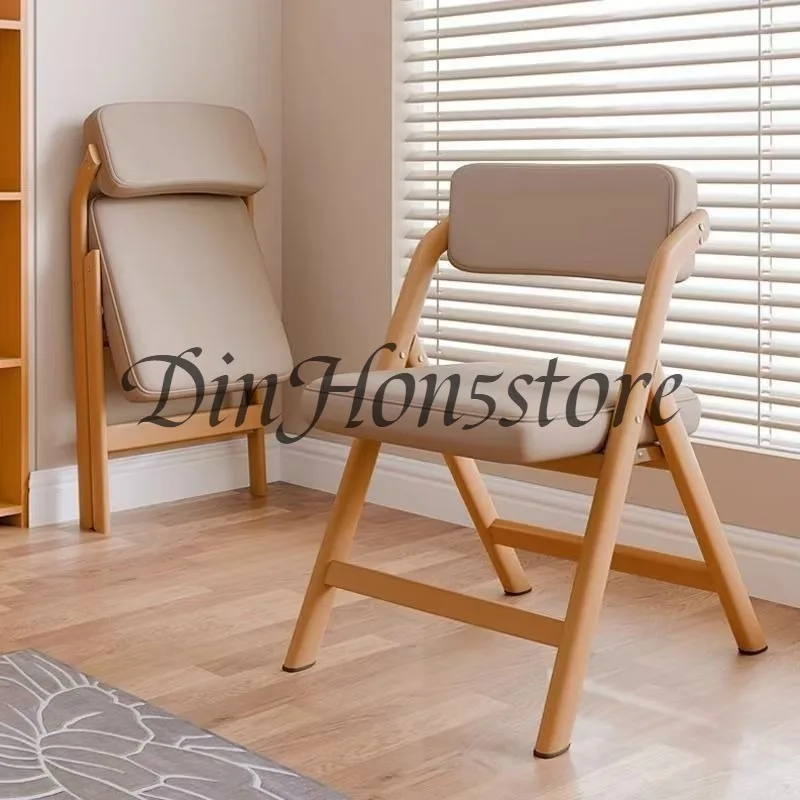 Medieval folding chair Comfortable household back chair Comfortable sedentary stackable computer chair