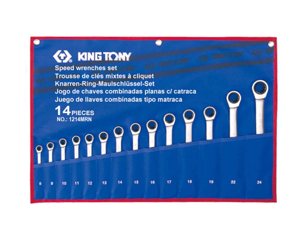 KING TONY 14 PCS 8~24 mm strict ratchet spanner wrench set 12114MRN