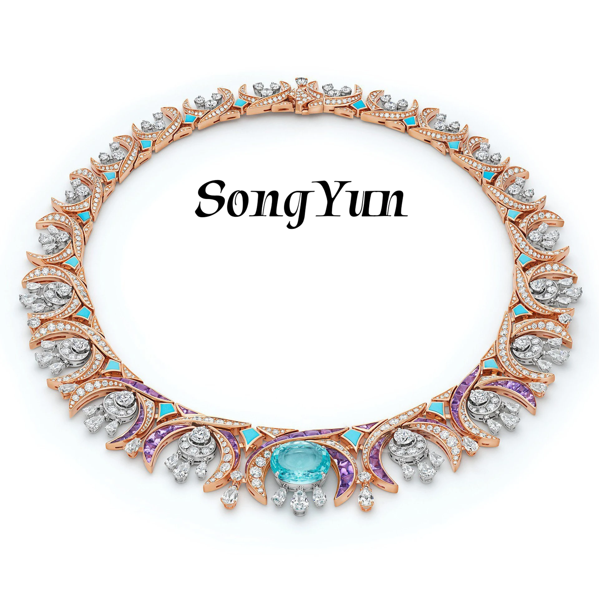 SongYun Jewelry 925 Sterling Silver Necklace Fine 5A CZ Gemstones HCD Diamond Minimalist 925 Sterling Silver Necklace Accessorie