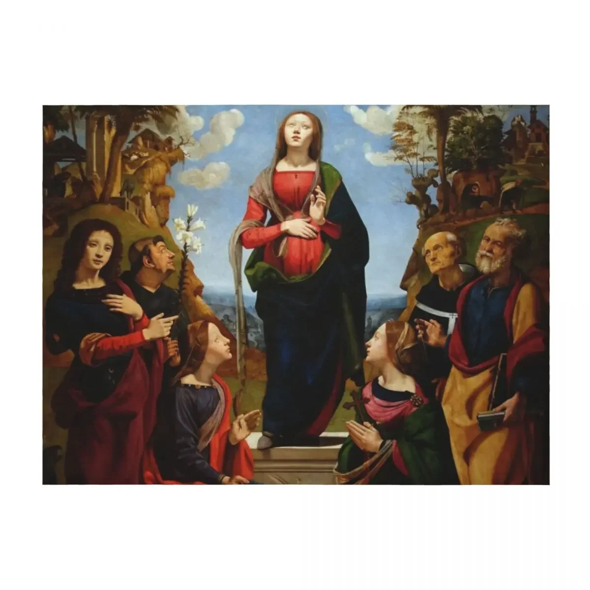

Immaculate Conception with Saints, Piero di Cosimo Throw Blanket Kid'S Flannel Fabric For Baby Luxury St Blankets