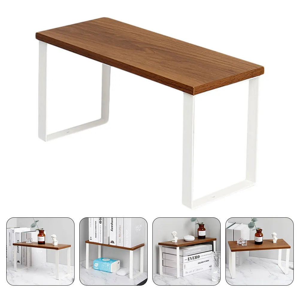 

1pc Storage Rack Space-Saving Desktop Organizer With Anti-Slip Feet Multifunctional Kitchen Shelf Heightening Tabletop Storage